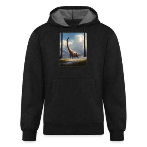 Brachiosaurus Valley Landscape Design - Unisex Organic Hoodie