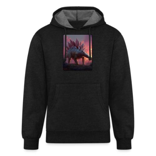 Stegosaurus Sunset Forest Design - Unisex Organic Hoodie