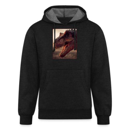 T Rex Roaring Close-Up Design - Unisex Organic Hoodie