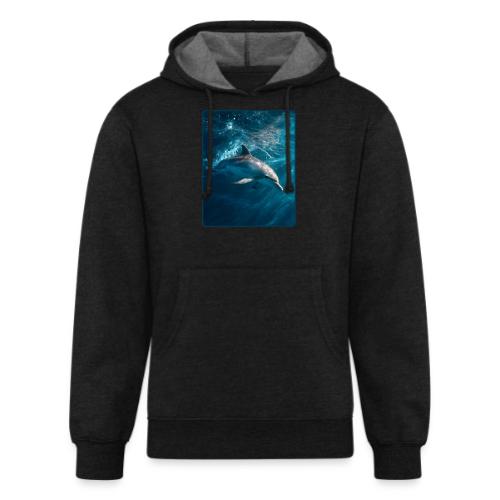 Dolphin Sunlit Ocean Serenity Design - Unisex Organic Hoodie