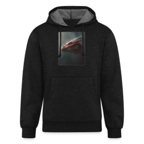 Red Dragon Fog Portrait Design - Unisex Organic Hoodie