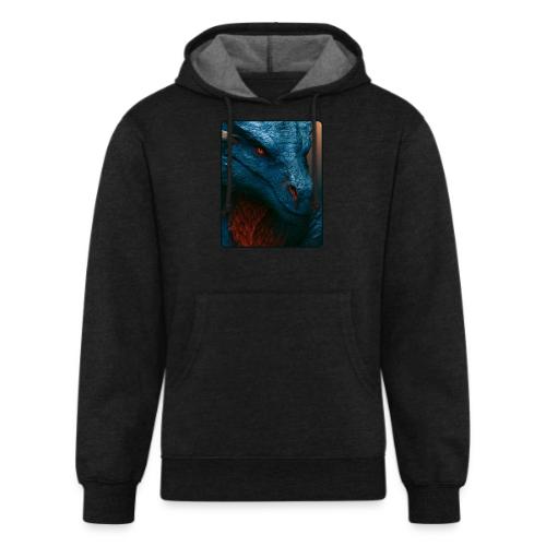 Turquoise Dragon Fire Eye Design - Unisex Organic Hoodie