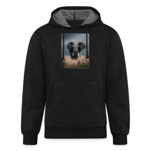 Majestic African Elephant Portrait Design - Unisex Organic Hoodie