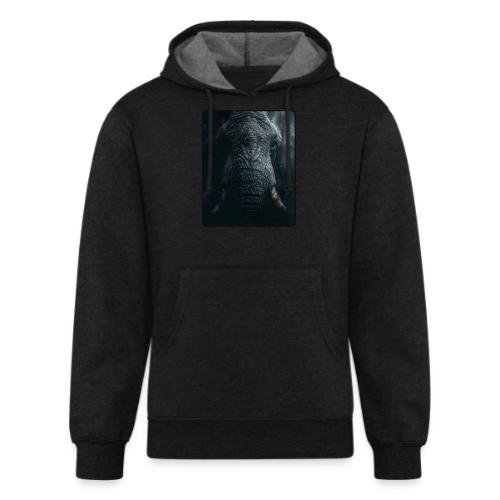 Shadow Elephant Intense Eyes Design - Unisex Organic Hoodie