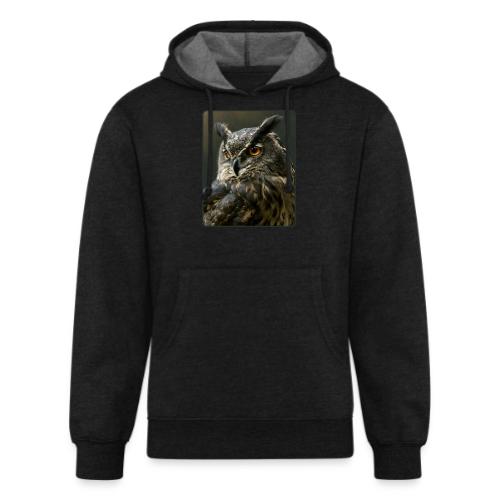 Eurasian Eagle Owl Portrait Design - Unisex Organic Hoodie