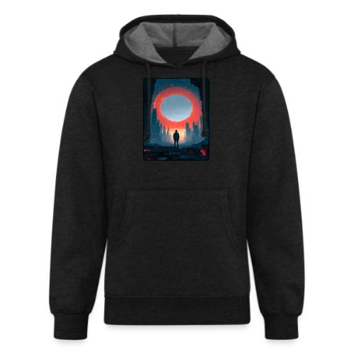 Cosmic Portal Future City Design - Unisex Organic Hoodie