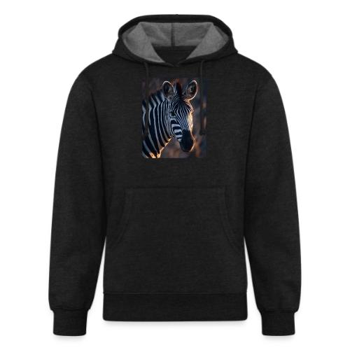 Majestic Zebra Sunset Portrait Design - Unisex Organic Hoodie