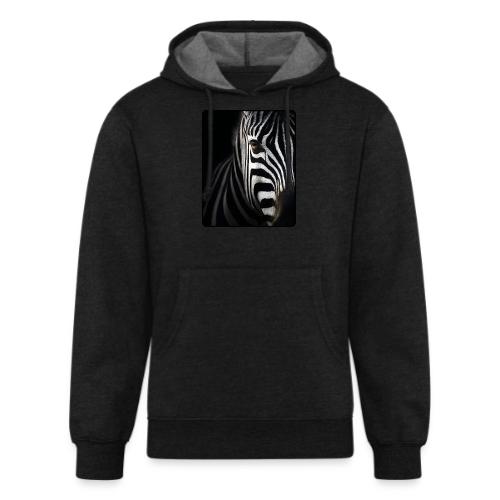 Zebra High Contrast Portrait Design - Unisex Organic Hoodie