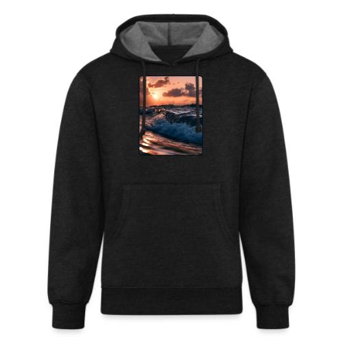 Golden Sunset Ocean Wave - Unisex Organic Hoodie