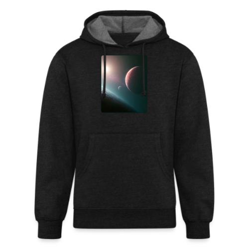 Deep Space Planet Horizon Art - Unisex Organic Hoodie