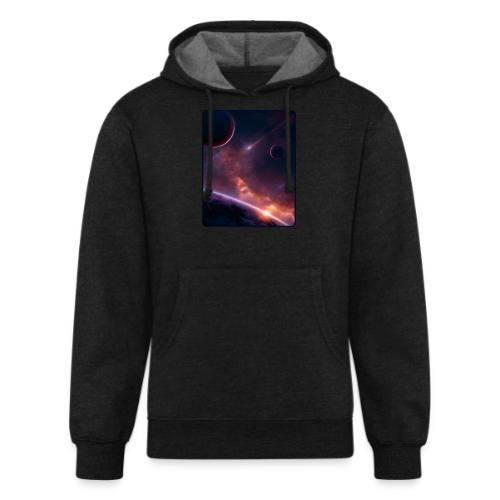 Cosmic Sunset Nebula Space Art - Unisex Organic Hoodie