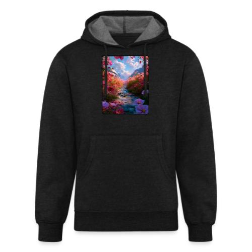 Dreamy Cosmos Valley Landscape Art - Unisex Organic Hoodie