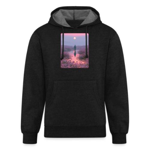 Ethereal Sunset Flower Field Art - Unisex Organic Hoodie