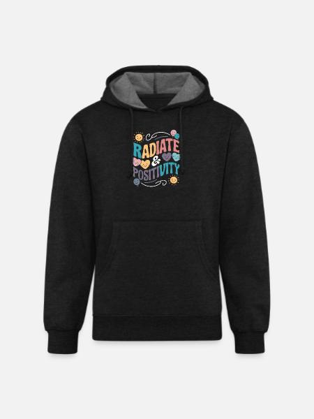 Radiate Positivity - Unisex Organic Hoodie - charcoal grey