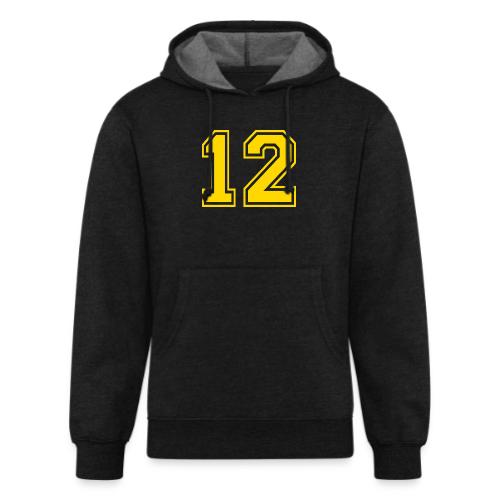 Number 12 in a classic athletic collegiate font - Unisex Organic Hoodie