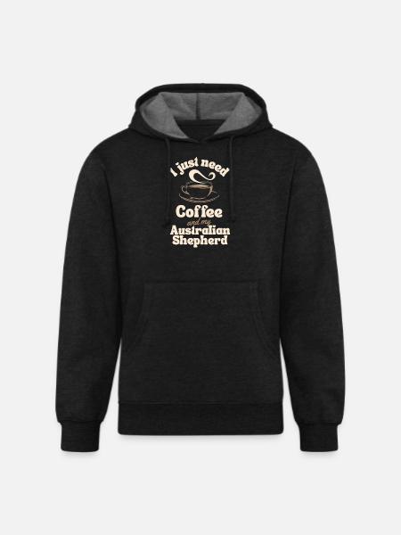 Coffee Australian-shepherd lover - Unisex Organic Hoodie - charcoal grey