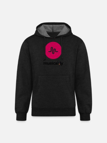 Musical.ly Logo - Unisex Organic Hoodie - charcoal grey