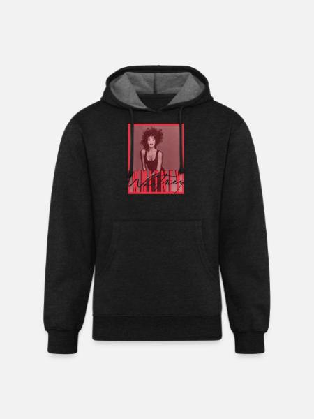 Whitney Houston Photo With Autograph And Nameplate - Unisex Organic Hoodie - charcoal grey