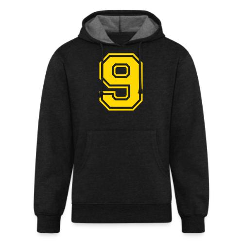 Number 9 in a classic athletic collegiate font - Unisex Organic Hoodie