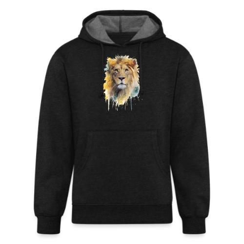 Watercolor Lion Portrait - Unisex Organic Hoodie
