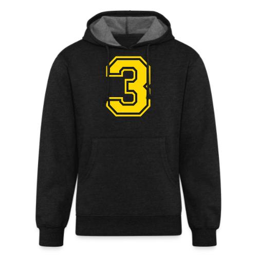 Number 3 in a classic athletic collegiate font - Unisex Organic Hoodie