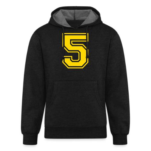 Number 5 in a classic athletic collegiate font - Unisex Organic Hoodie