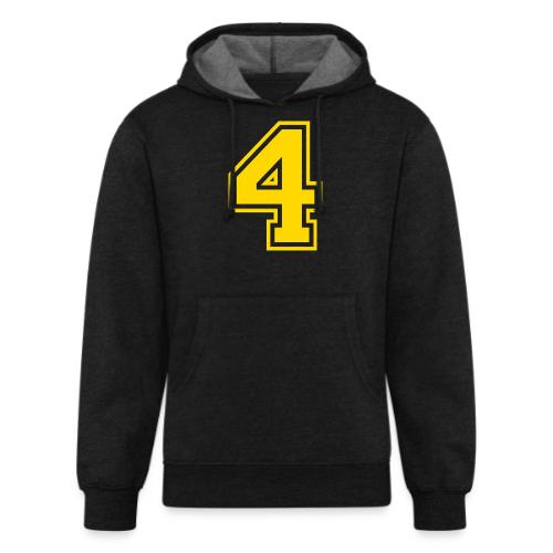 Number 4 in a classic athletic collegiate font - Unisex Organic Hoodie