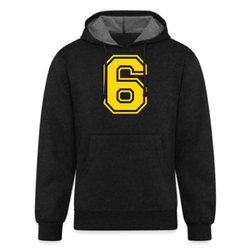 Number 6 in a classic athletic collegiate font - Unisex Organic Hoodie