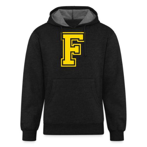 Letter F – Capital Athletic Alphabet Monogram - Unisex Organic Hoodie