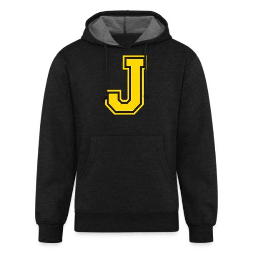 Letter J – Capital Athletic Alphabet Monogram - Unisex Organic Hoodie
