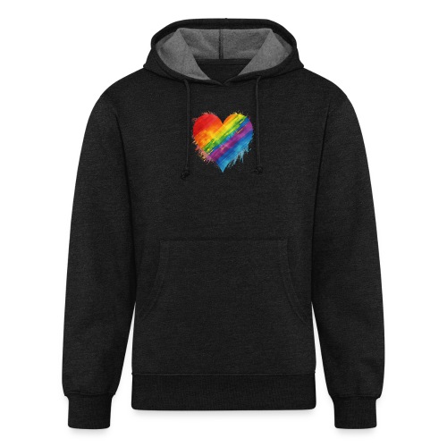 Watercolor Rainbow Pride Heart - LGBTQ LGBT Pride - Unisex Organic Hoodie