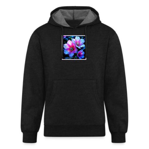 Neon Bloom Flower Magic Glow Design - Unisex Organic Hoodie