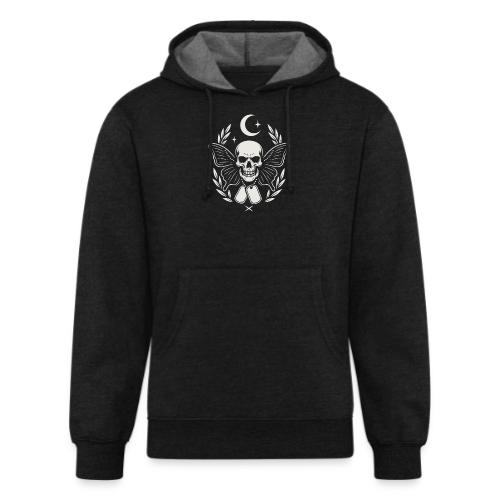 Skull butterfly dog tags - Unisex Organic Hoodie