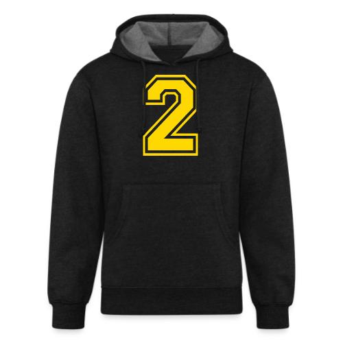 Number 2 in a classic athletic collegiate font - Unisex Organic Hoodie