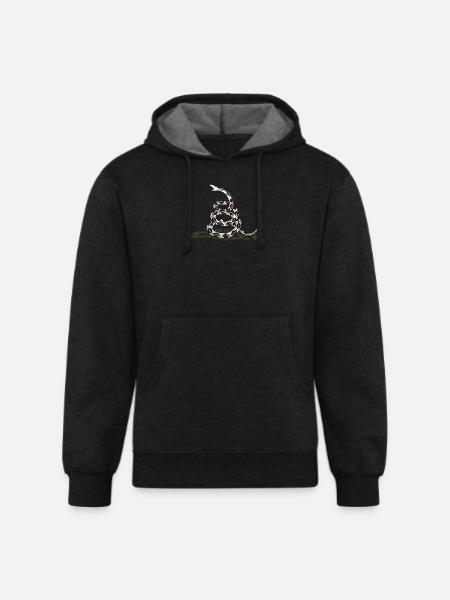Coiled Rattlesnake Emblem - Unisex Organic Hoodie - charcoal grey
