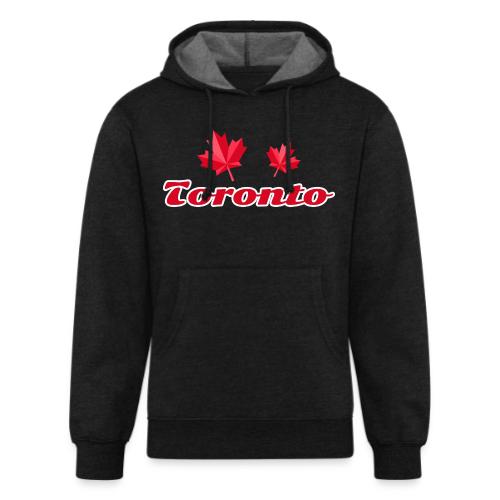 Toronto with two red maple leaves - Unisex Organic Hoodie
