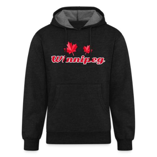 Winnipeg with two red maple leaves - Unisex Organic Hoodie