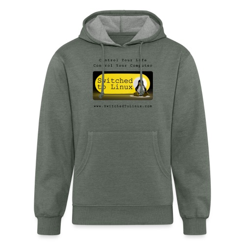 Switched to Linux Logo with Black Text - Unisex Organic Hoodie