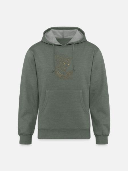 Ornate Dragon Guardian - Unisex Organic Hoodie - heather military green