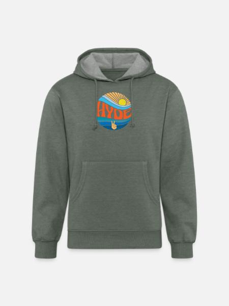 Hyde Shirt Vintage Sunset Hyde Groovy Tie Dye - Unisex Organic Hoodie - heather military green