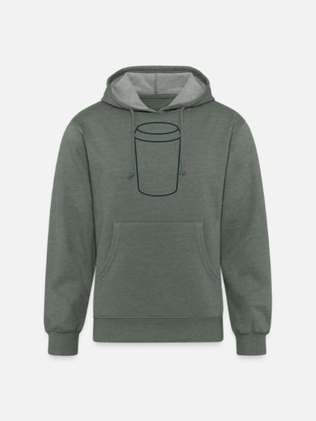 basic coffee cup - Unisex Organic Hoodie - heather military green