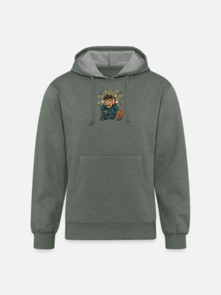 Overthink Overload - Unisex Organic Hoodie - heather military green