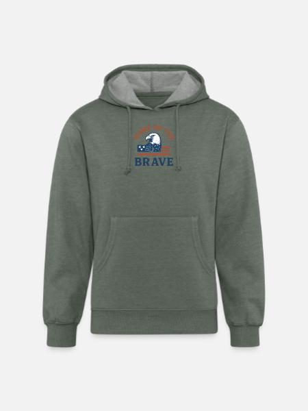 Patriotic Eagle with Bold Text - Unisex Organic Hoodie - heather military green