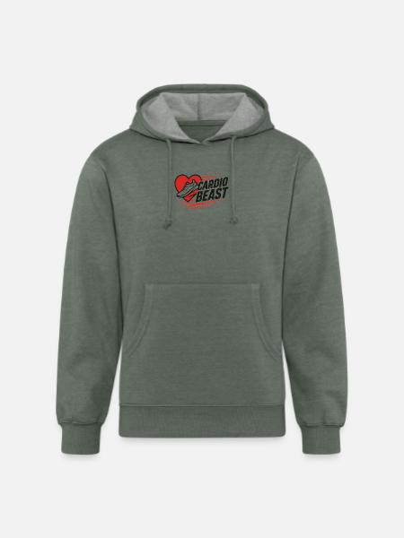 Cardio Beast Heartbeat Sprint - Unisex Organic Hoodie - heather military green