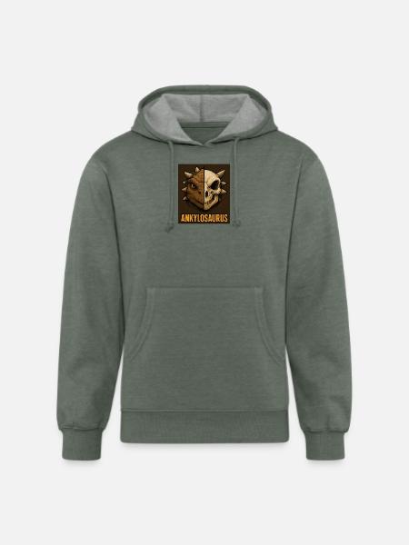 Ankylosaurus Skull - Unisex Organic Hoodie - heather military green