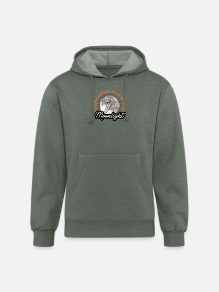 Chasing Dreams | Moonlight Moon Art - Unisex Organic Hoodie - heather military green