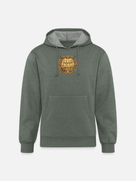 Lead with Confidence Golden Emblem - Unisex Organic Hoodie - heather military green