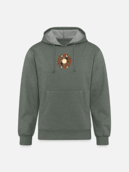 Radial Pumpkin Harvest - Unisex Organic Hoodie - heather military green