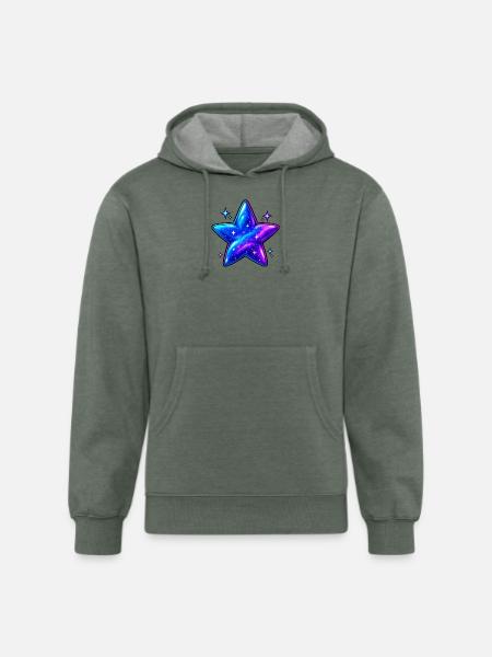 Cosmic Galaxy Star - Unisex Organic Hoodie - heather military green