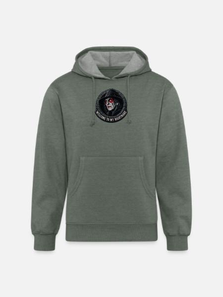Nightmare Witch in Stone Ring - Unisex Organic Hoodie - heather military green
